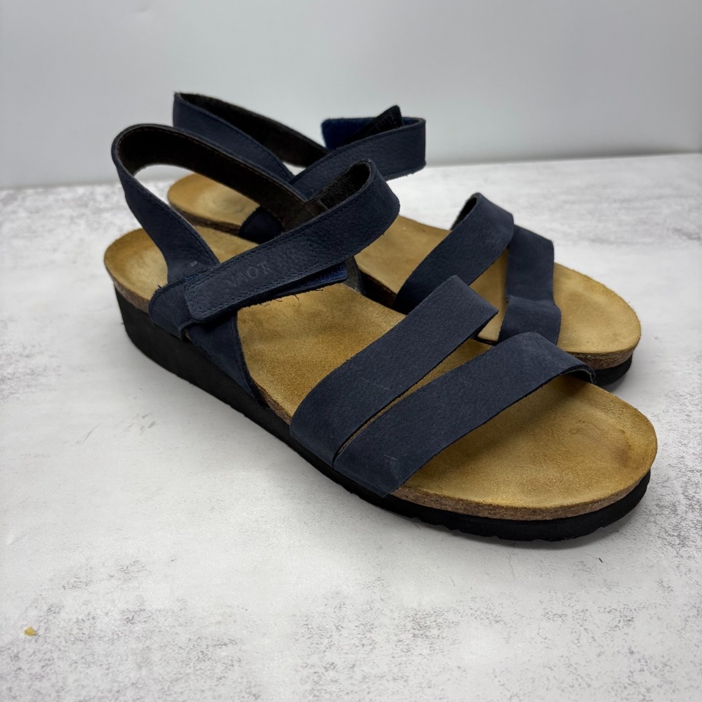 Naot Kayla Strappy Sandals EU 41 US 10.5 Navy Velvet Nubuck Casual Comfort